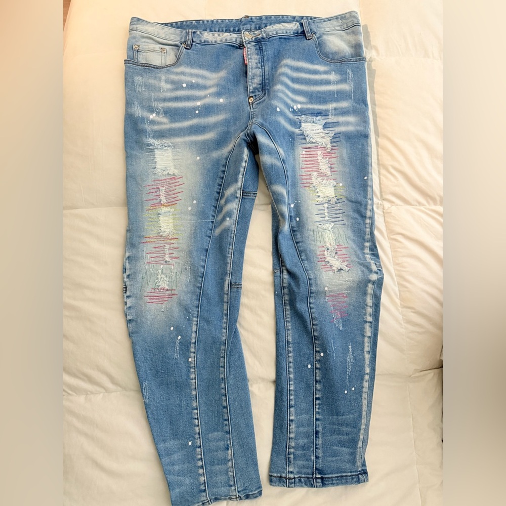 DSQUARED2 Light Blue Denim with Green Patch